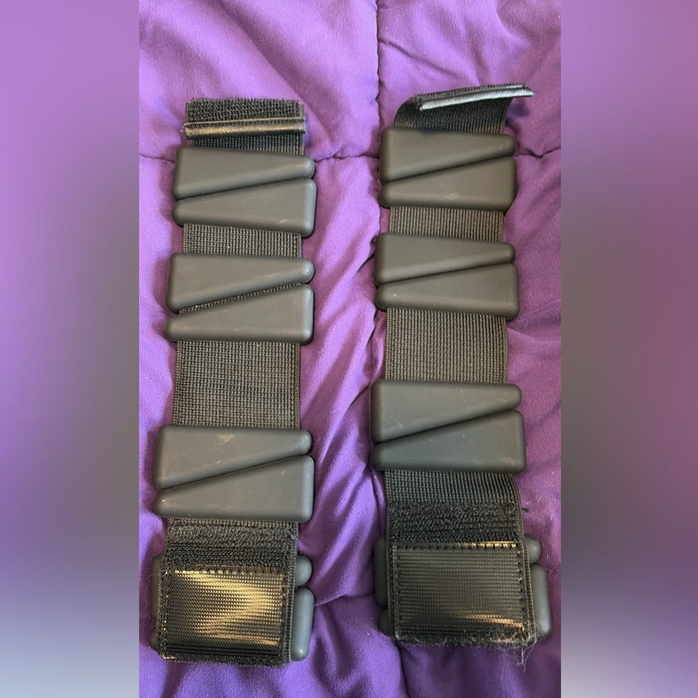 Black Padded Straps. Ankle or wrist weight. One pound each.